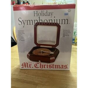 Mr Christmas Holiday Symphonium Music Box Complete 2003 Wood Great Cond- Tested